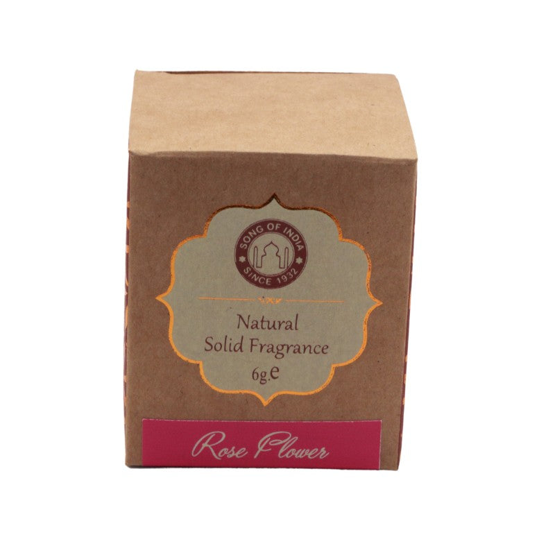 Song Of India Natural Solid Perfume In Rosewood Jar-Rose