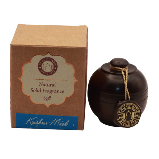 Song Of India Natural Solid Perfume In Rosewood Jar- Krishna Musk