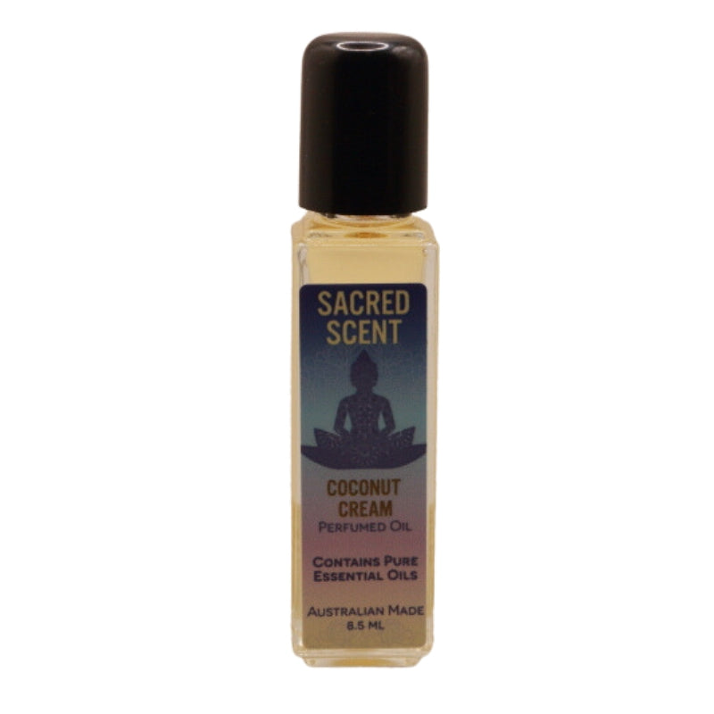 Rectangular glass bottle of Sacred Scents Perfume Oil 