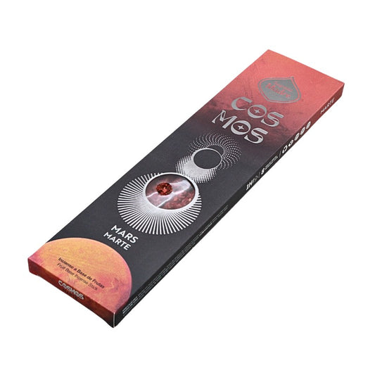 Cosmos incense packaging with Mars illustration on a white background