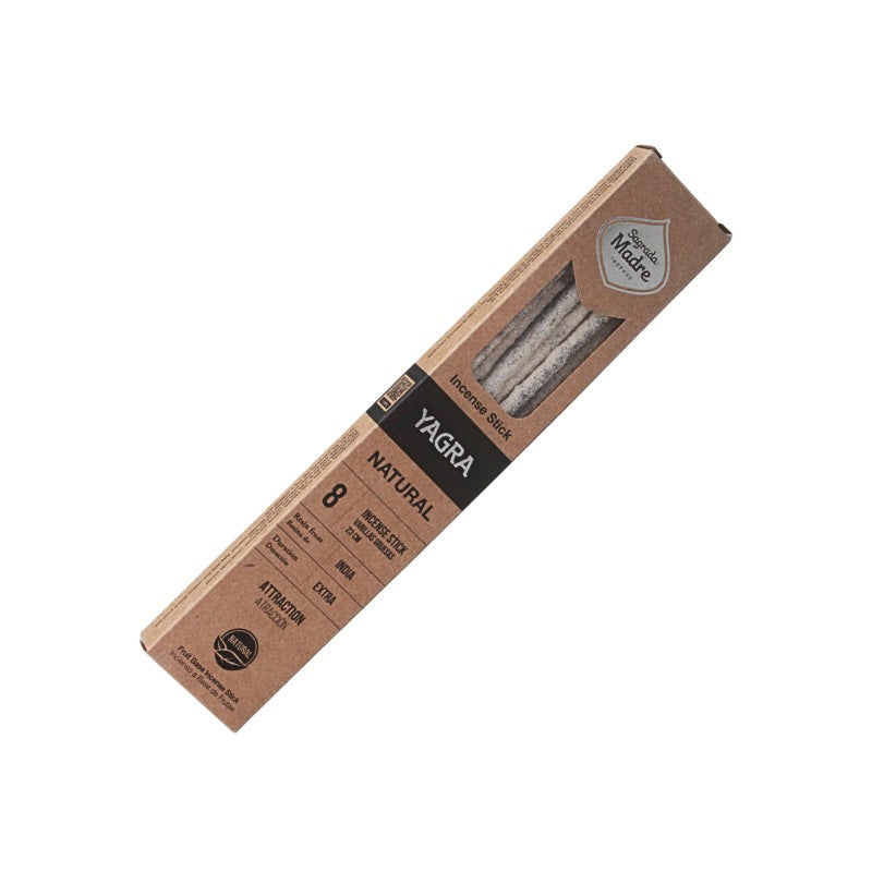 Box of Yagra incense products on a white background