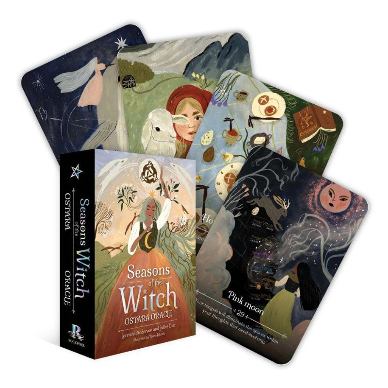 Seasons of the Witch - Ostara Oracle Box with 4 cards from the deck