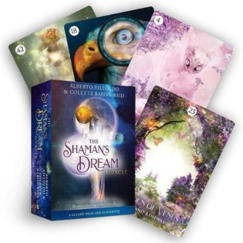 Shaman's Dream Oracle Card Box with 4 oracle cards