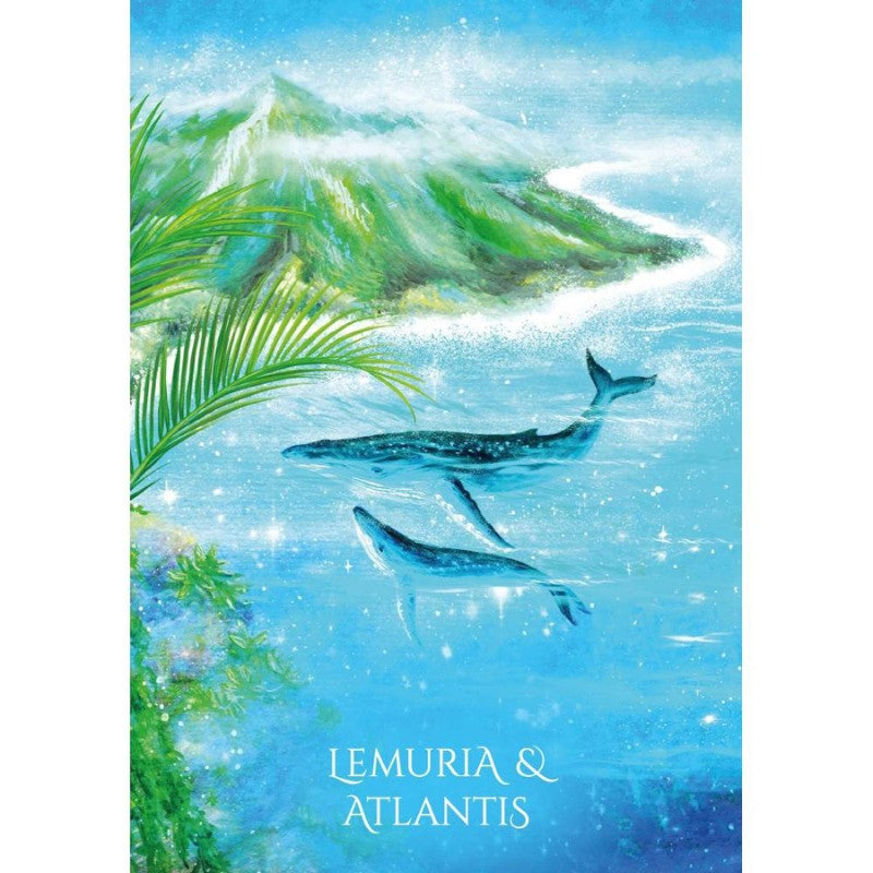 card from the shamanic star wisdom oracle deck showing 2 whales swimming in the sea