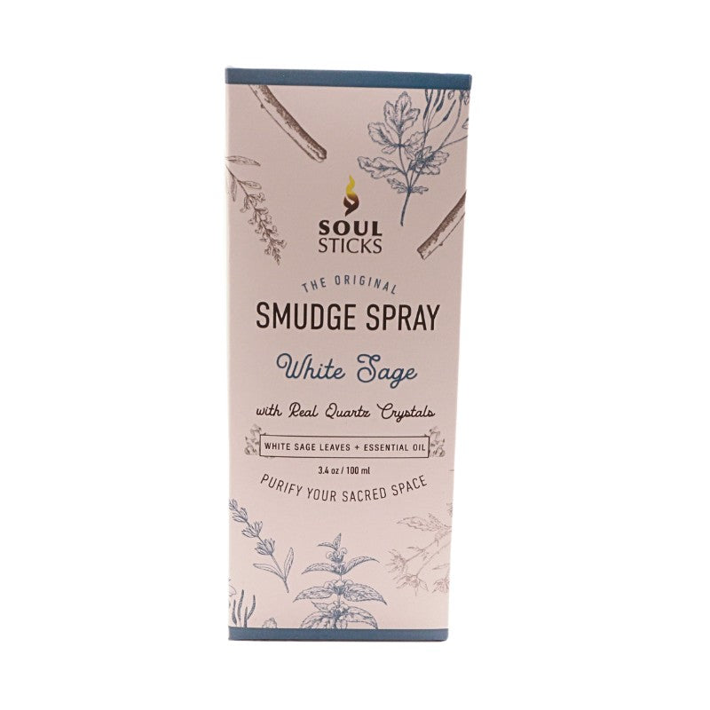Soul Sticks Smudge Spray 100ml - White Sage With Quartz Crystals