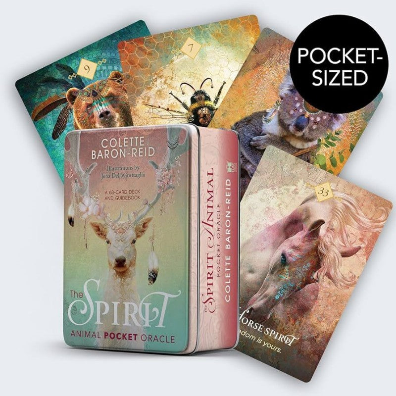 animal spirit oracle deck in tin and 4 cards