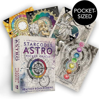 box and 4 cards from the Starcodes Astro Pocket Oracle by Heather Roan Robbins.