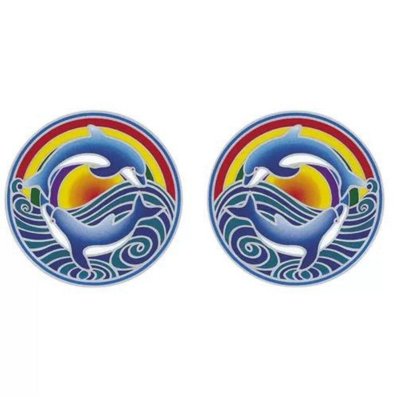 Sunlight Dolphin Mandala window sticker