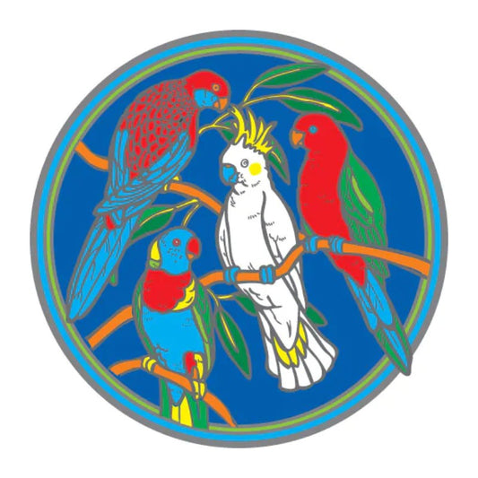 sticker showing images of australian native birds