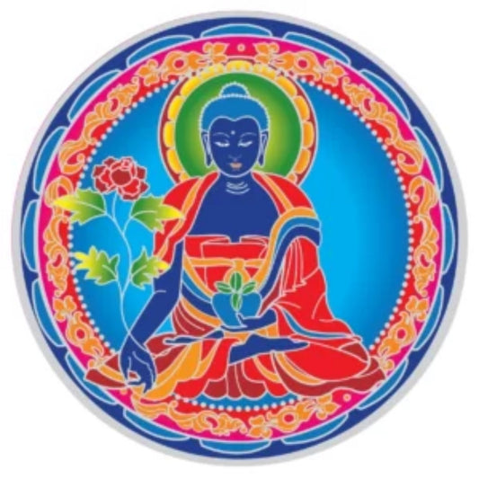 Luminous Window Sticker- Sunseal Blue Medicine Buddha Mandala