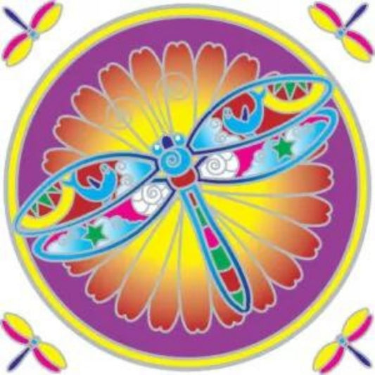 Sunseal Dragonfly Mandala window sticker