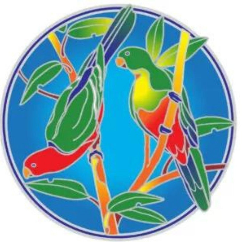 Sunseal King Parrots – Round window sticker