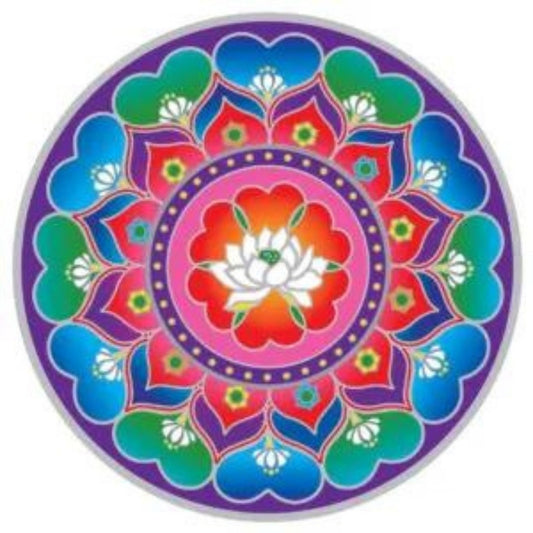 Sunseal Lotus Heart Mandala window sticker