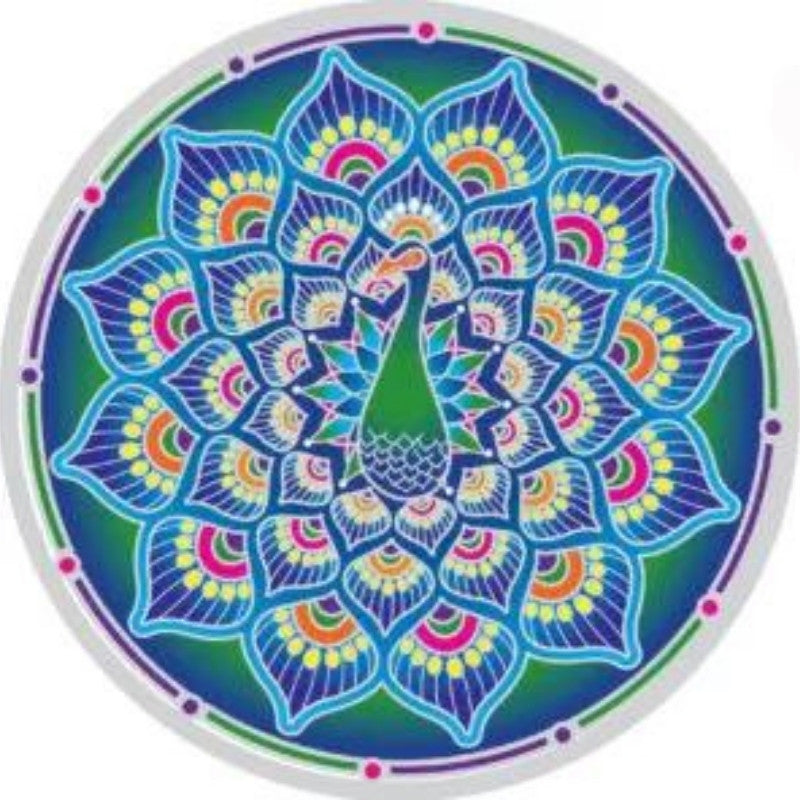 Sunseal Peacock Kaleidoscope Mandala window sticker