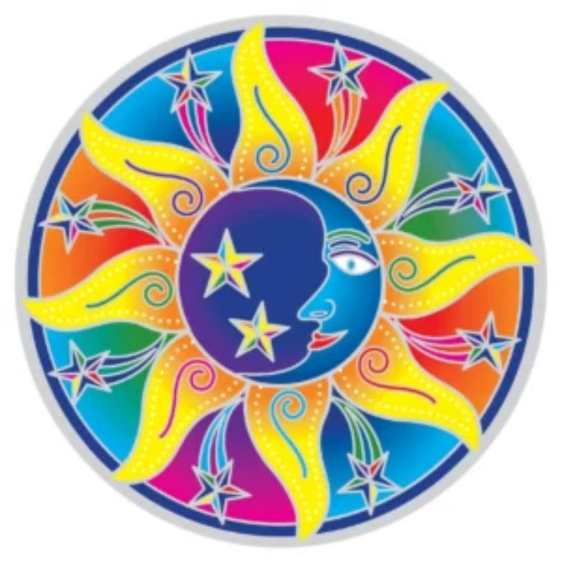 Sunseal Sun, Moon, Star Mandala window sticker