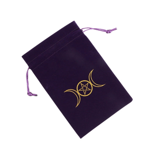 Velvet Tarot Bag 14 x 21 cm - Triple Moon Pentacle