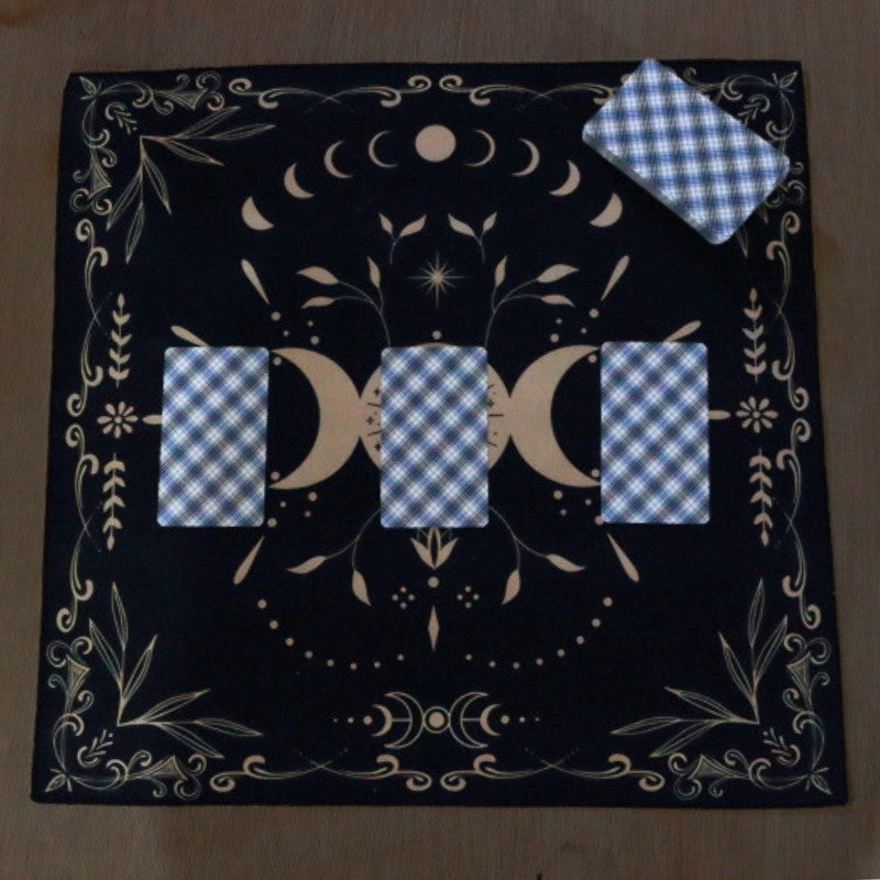 Triple Moon Tarot Cloth/ Altar Cloth/ Divination Cloth 50cm