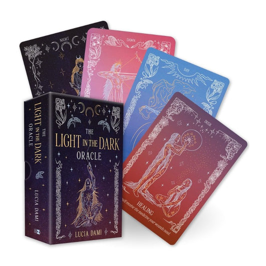oracle card dec and 4 cards on white background