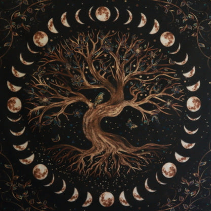 Sacred Tree of Life Altar Cloth, Tarot Cloth, Wall Hanging
