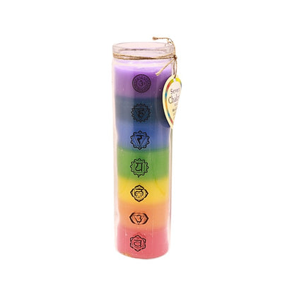 21cm Chakra Layered Candle In Glass Jar