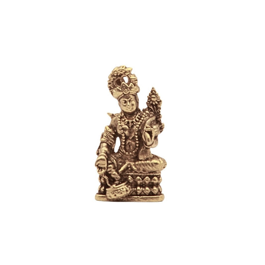 Small Brass statue on a white background