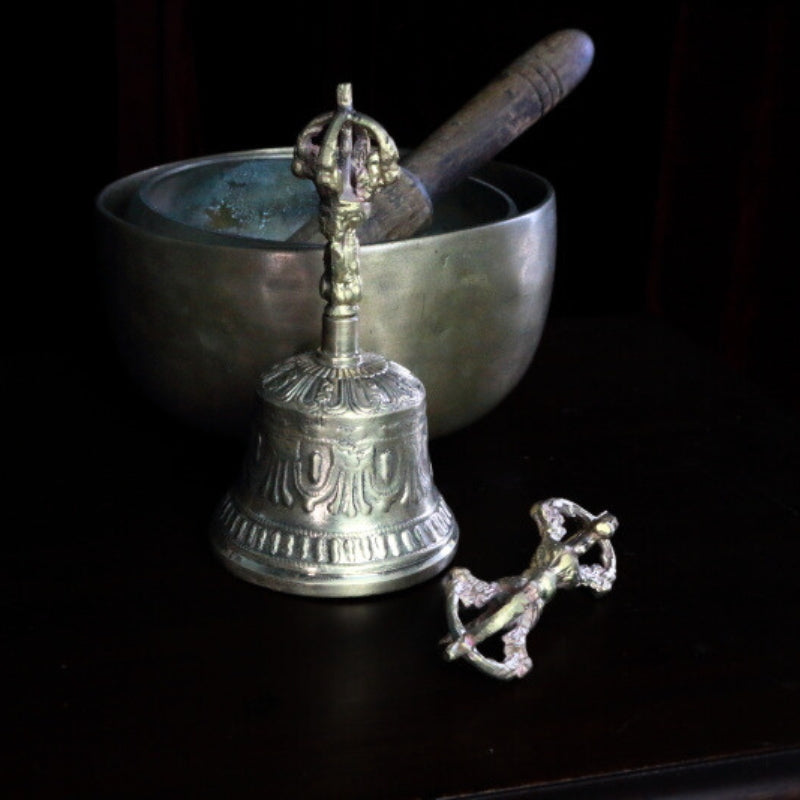 Tibetan Prayer Bell & Dorje- Ghanta & Vajra/ Altar Bell