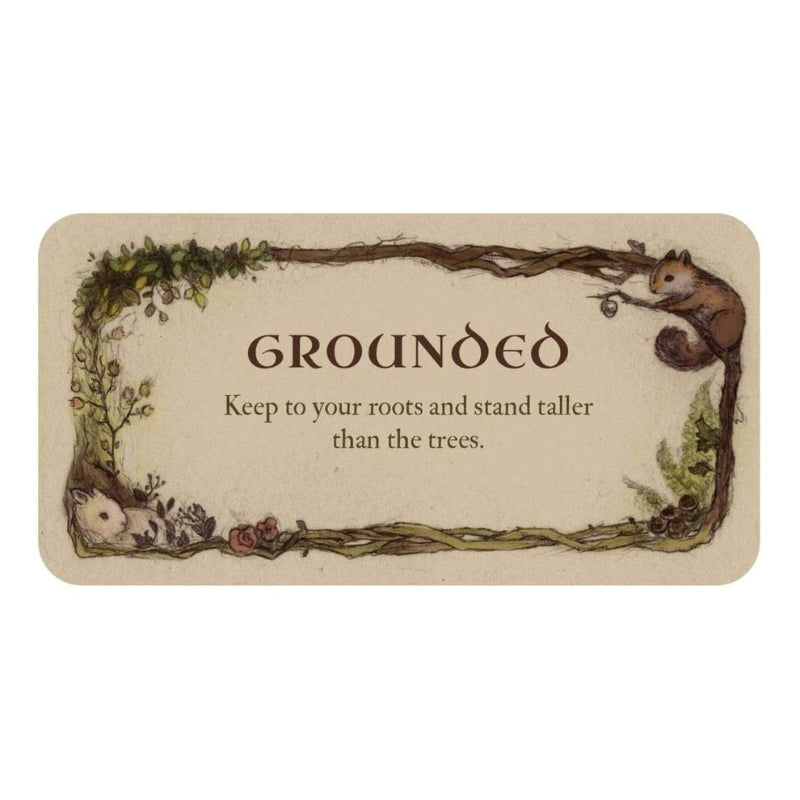 "grounded" inspiration card from the Whispering Woods inspiration  card deck