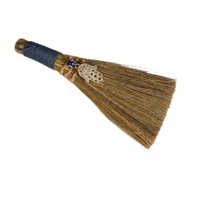 Witches Broom- Besom - Hamsa Hand With Evil Eye