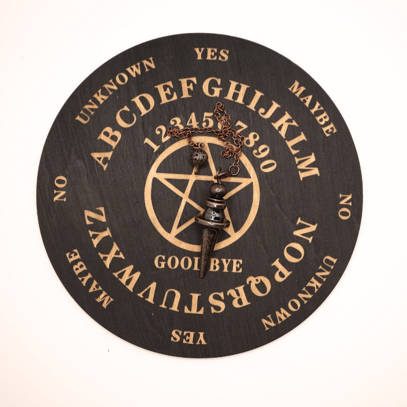 Ouija Inspired Pentacle Pendulum Board- Divination Board