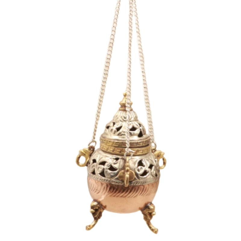 Hanging Brass Tibetan Censer With Claw Foot 