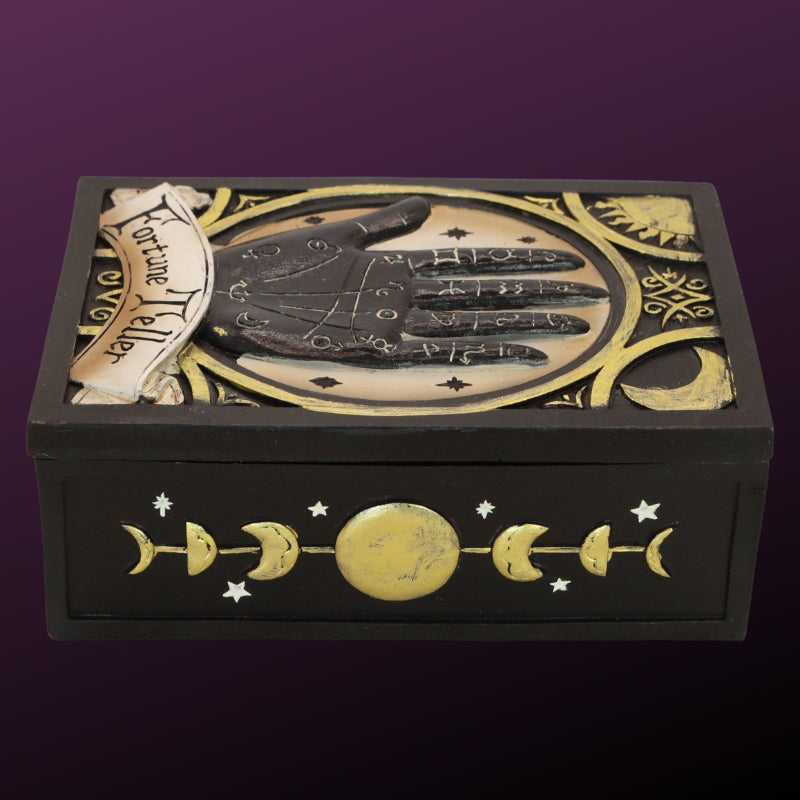 Black & Gold Fortune Teller- Tarot Card Storage Box