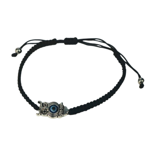 Black Vintage Owl Evil Eye Protection Bracelet  -Evil Eye Protection Amulet