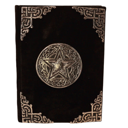 Black Pentacle Velvet Spell Book- A5 Book of Shadows/Journal/ Diary