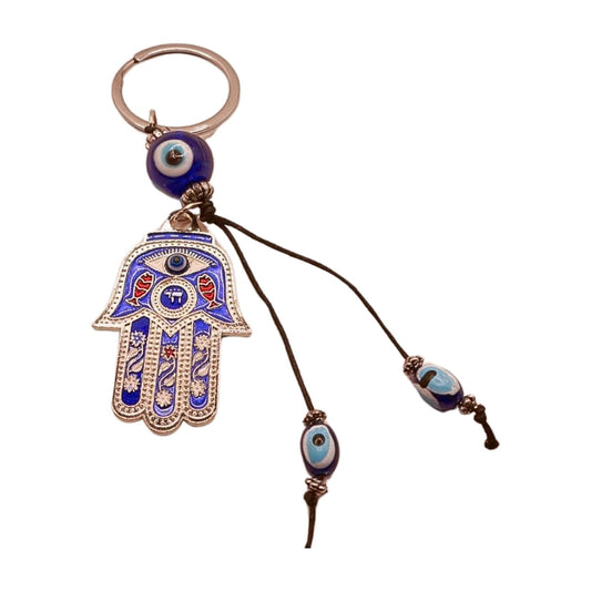 Hamsa Hand Evil Eye Keyring, Keychain Bag Charm Or Wallet Accessory