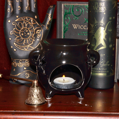Witch Cauldron Tealight Oil Burner- Cute Witchy Oil Burner