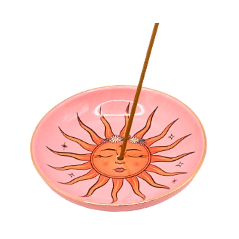 Sun Incense Stick Holder/ Ceramic dish/ Incense Cone Holder