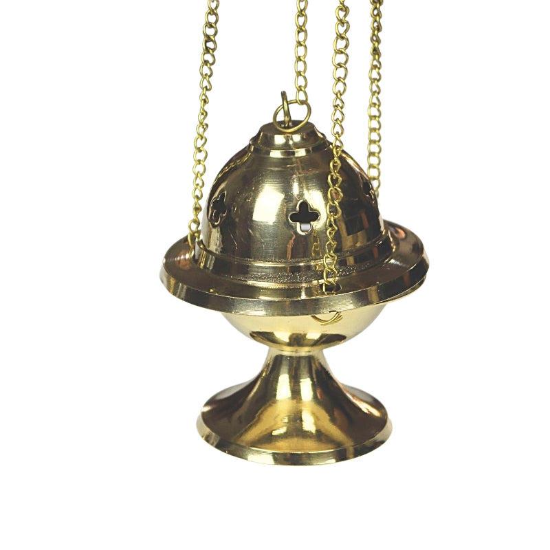 3 part Brass Thurible for holding loose incense