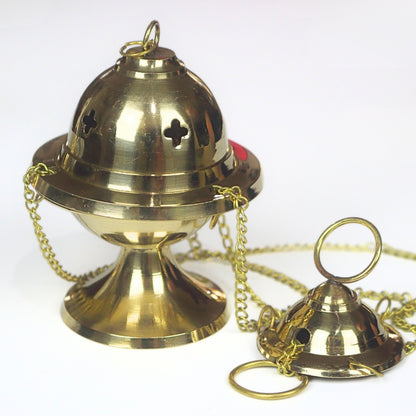 3 part Brass Thurible for holding loose incense