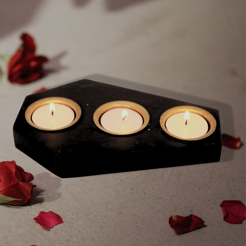 Halloween Gothic Coffin Shaped Tealight Candle Holder- Memento Mori