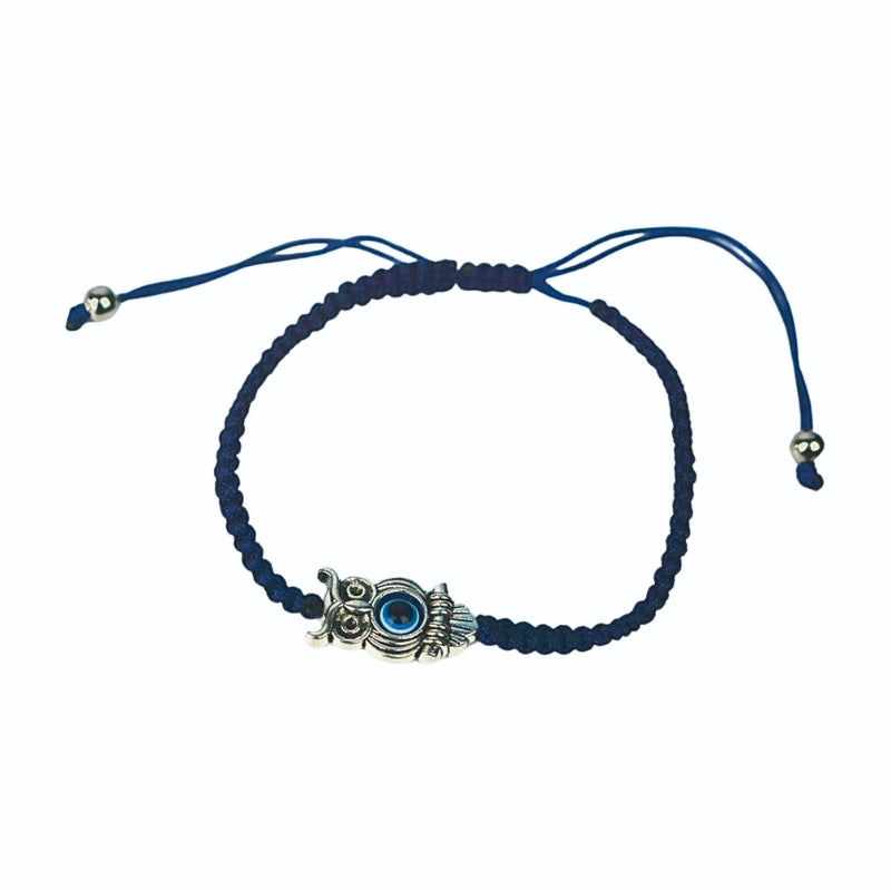 Navy Blue Vintage Owl Evil Eye Protection Bracelet  -Evil Eye Protection Amulet