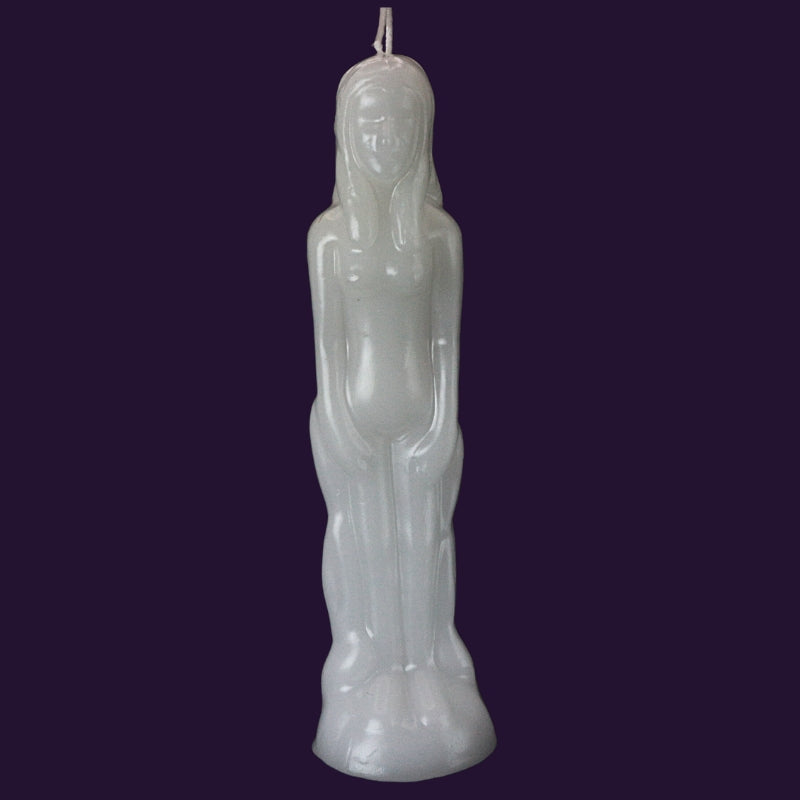 Magic Spell Candles-White Female Human Nude Figure Spell Candle/ Eve Candle