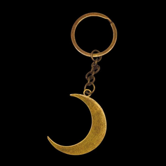 Gold Crescent Moon Key Ring, Bag Charm Or Wallet Accessory