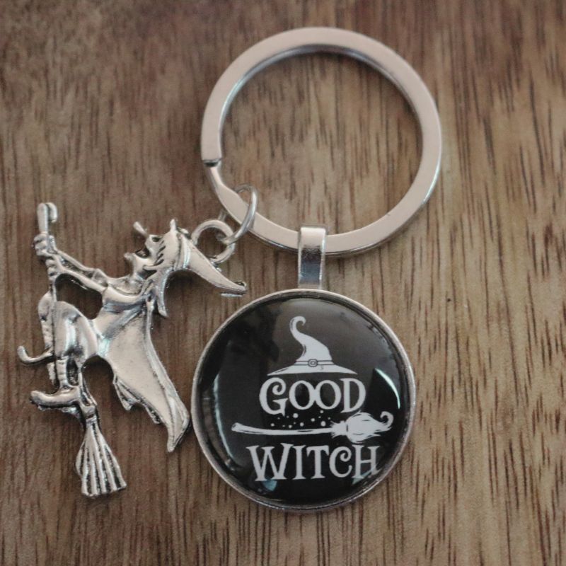 Good Witch Witchy Key Ring, Bag Charm Or Wallet Accessory- Black