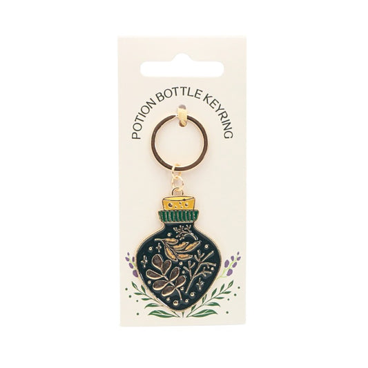Potion bottle keyring on a white card with 'Potion Bottle Keyring' text