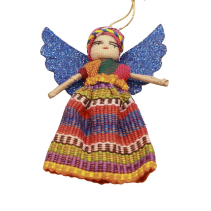 Handmade Guatemalan Worry Doll- Guardian Angel/ Christmas Angel