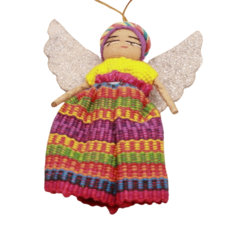 Handmade Guatemalan Worry Doll- Guardian Angel/ Christmas Angel
