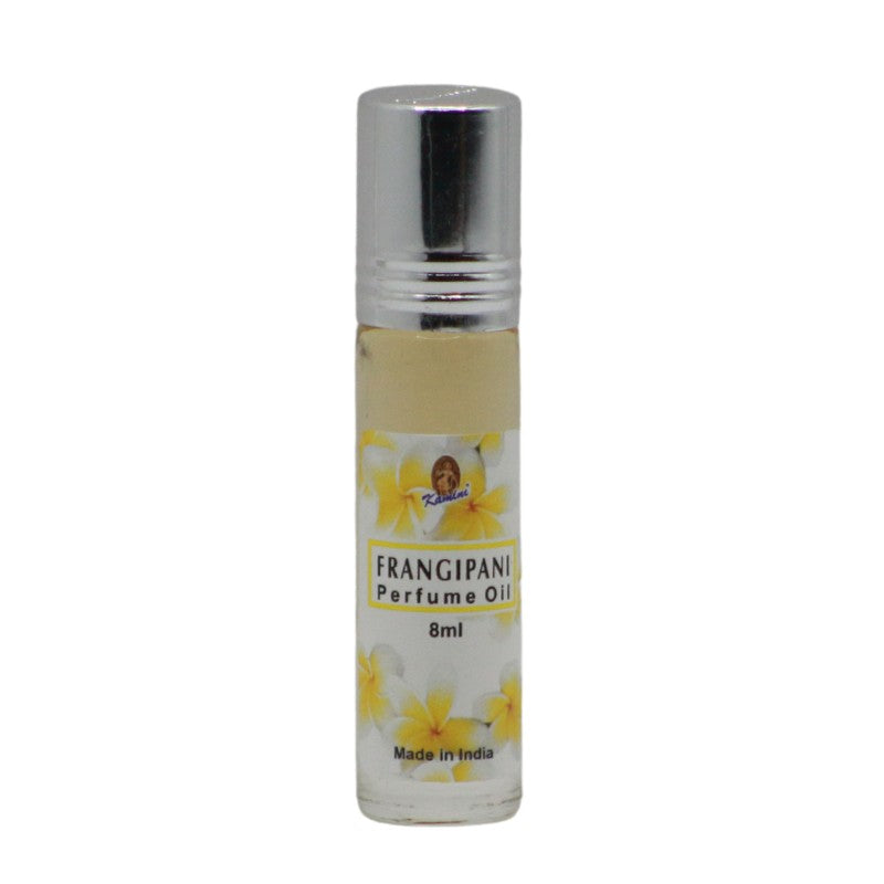 bottle of roll on perfume oil- frangipani