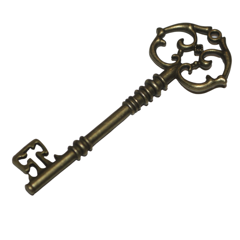 Vintage Skeleton Key Pendant For Wicca, Divination & Spells- Gold ...