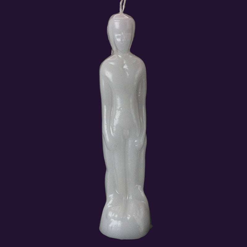Magic Spell Candles-White Male Human Nude Figure Spell Candle/ Adam Candle