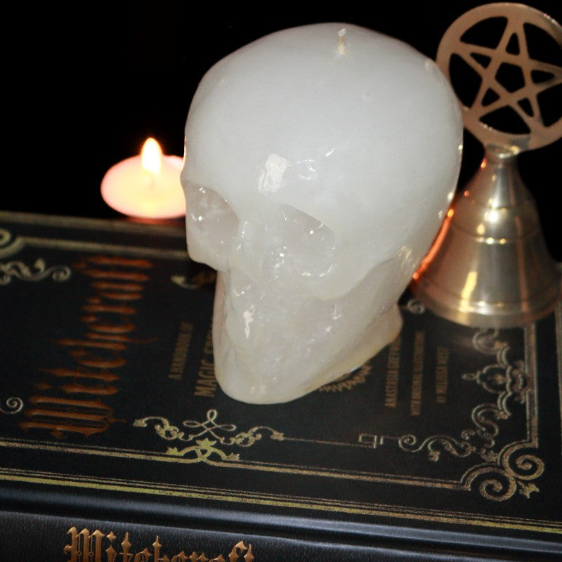 White Skull Figure Spell Candle